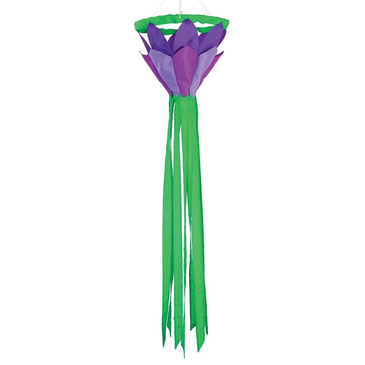 In the Breeze Purple 38-inch Lotus Flower Windsock, Outdoor Floral Decoration, 5203